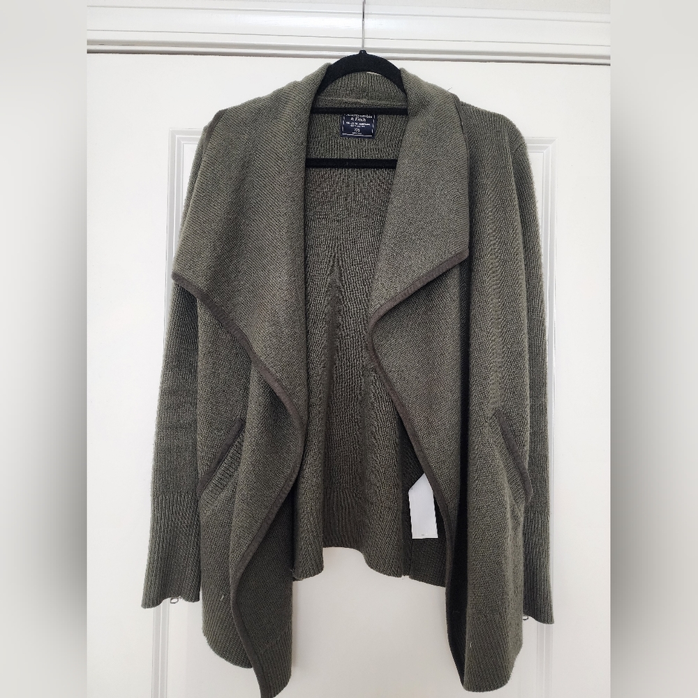 Drape Cardigan Abercrombie & Fitch XXS Dark Green
